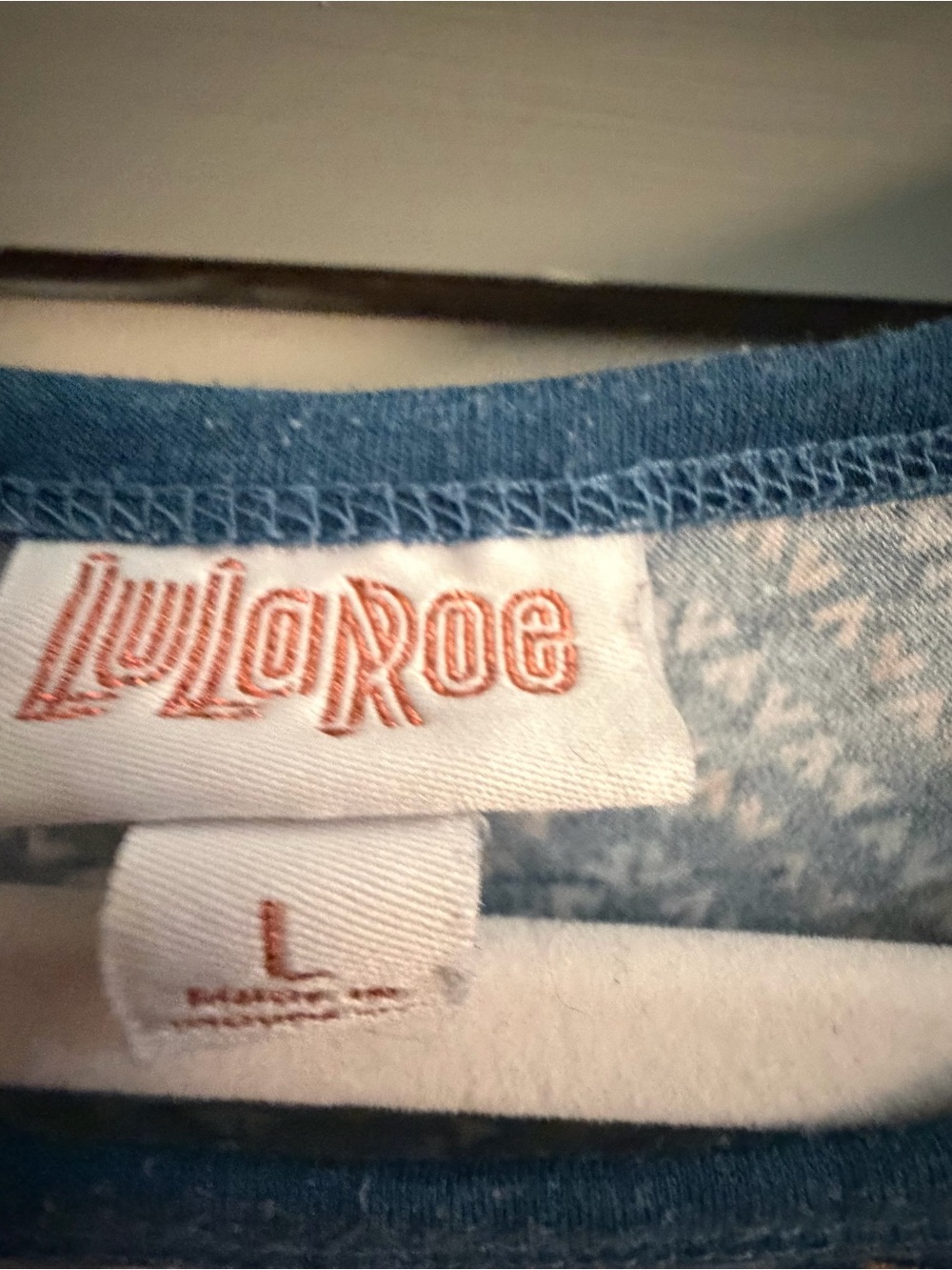 LuLaRoe Blue Chevron High-Low Dress - Picture 5 of 6
